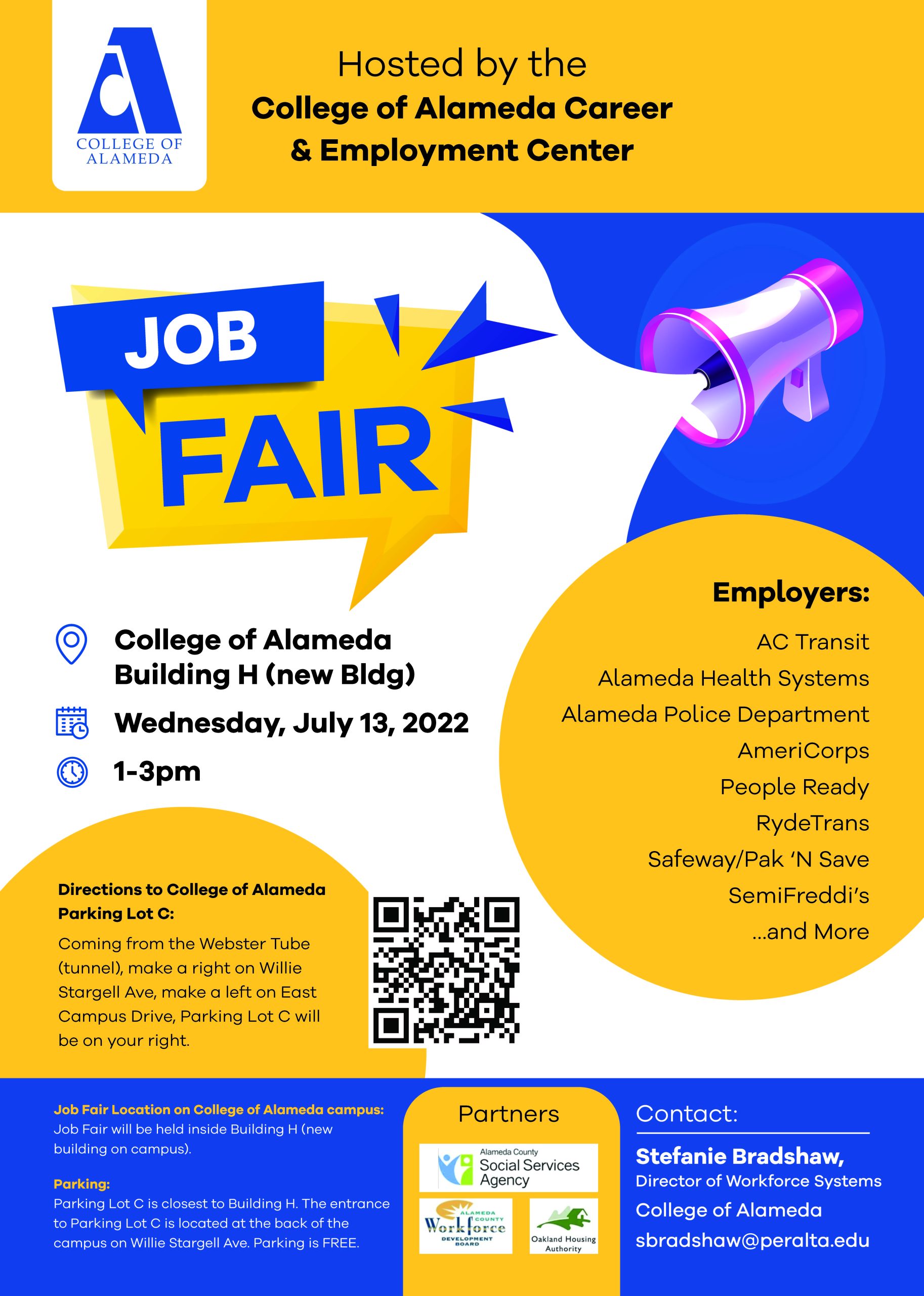 Open to All College of Alameda Career Fair July 13th 13pm Northern